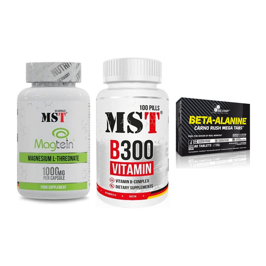 Ausdauer-Set: MST Magnesium + MST B300 B-Compl + Olimp Beta-Alani – alle enthaltenen Artikel
