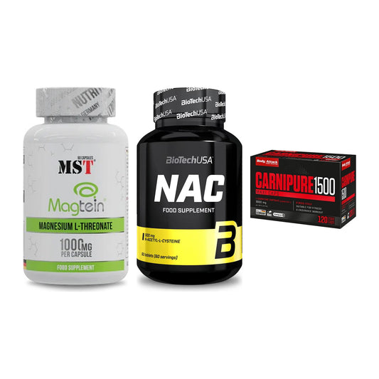 Ausdauer-Set: MST Magnesium + BioTech NAC + Body Attack – alle enthaltenen Artikel