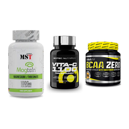 Ausdauer-Set: MST Magnesium + Scitec Vitamin C + BioTech BCAA – alle enthaltenen Artikel