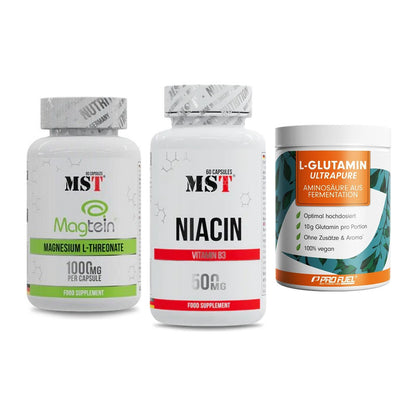 Ausdauer-Set: MST Magnesium + MST Niacin + ProFuel Glutamin – alle enthaltenen Artikel