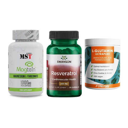Ausdauer-Set: MST Magnesium + Swanson Resverat + ProFuel Glutamin – alle enthaltenen Artikel