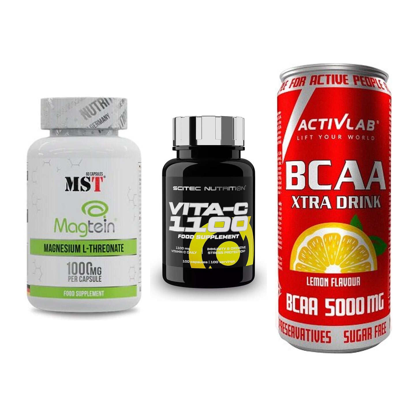 Ausdauer-Set: MST Magnesium + Scitec Vitamin C + Activlab BCAA – alle enthaltenen Artikel