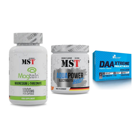 Ausdauer-Set: MST Magnesium + MST Aqua Power + Olimp DAA Xtreme – alle enthaltenen Artikel