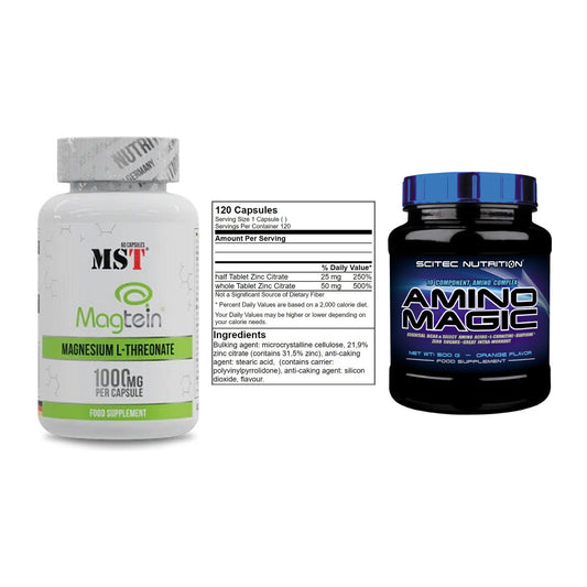 Ausdauer-Set: MST Magnesium + GN Zinc Citrate + Scitec Amino – alle enthaltenen Artikel