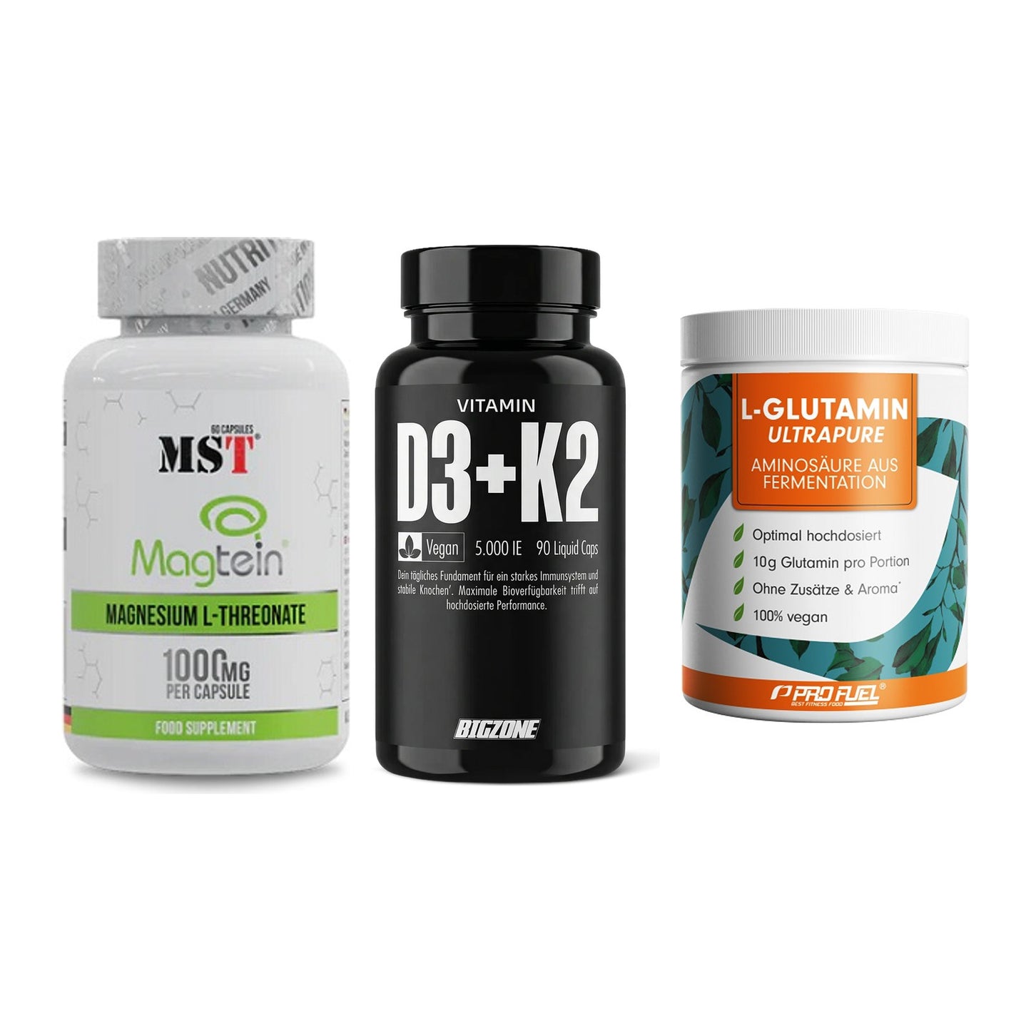 Ausdauer-Set: MST Magnesium + Big Zone Vitamin + ProFuel Glutamin – alle enthaltenen Artikel