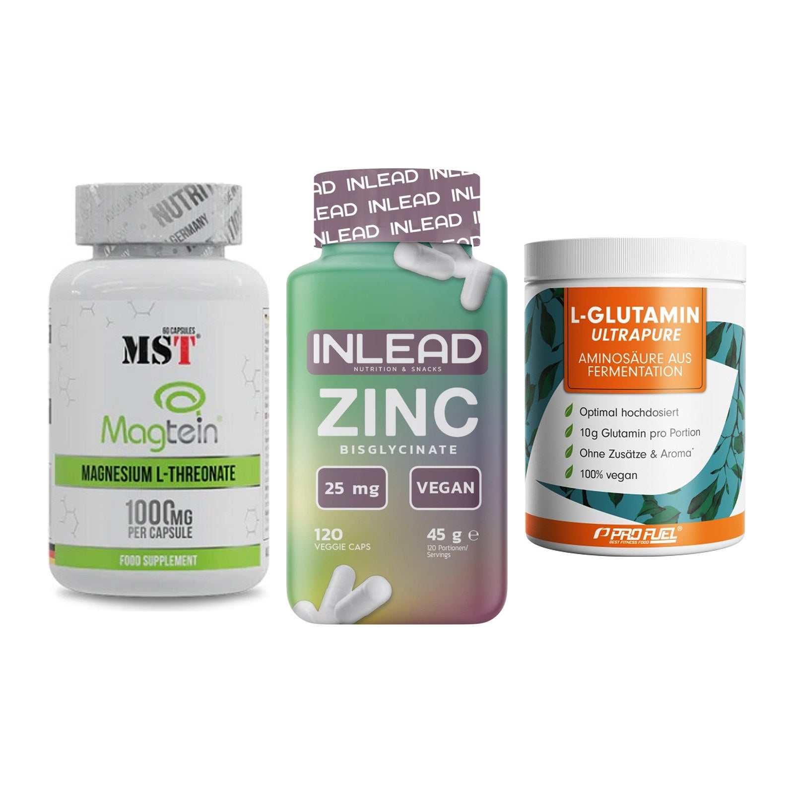 Ausdauer-Set: MST Magnesium + INLEAD Zink + ProFuel Glutamin – alle enthaltenen Artikel