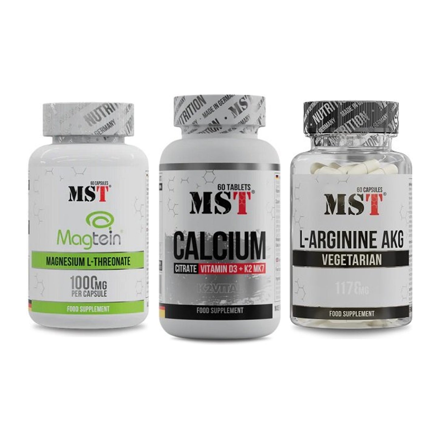 Ausdauer-Set: MST Magnesium + MST Calcium + MST Arginin AAKG – alle enthaltenen Artikel