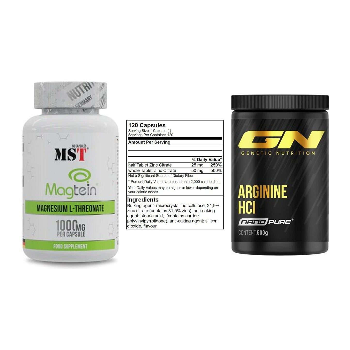 Ausdauer-Set: MST Magnesium + GN Zinc Citrate + GN Arginine HCL – alle enthaltenen Artikel