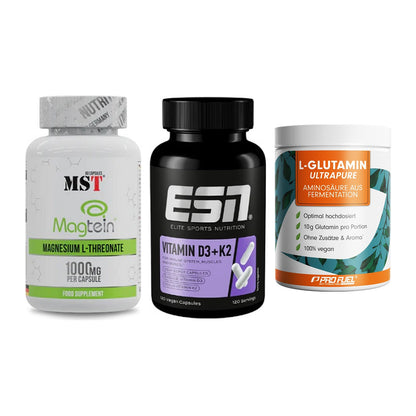 Ausdauer-Set: MST Magnesium + ESN Vitamin D3 + ProFuel Glutamin – alle enthaltenen Artikel
