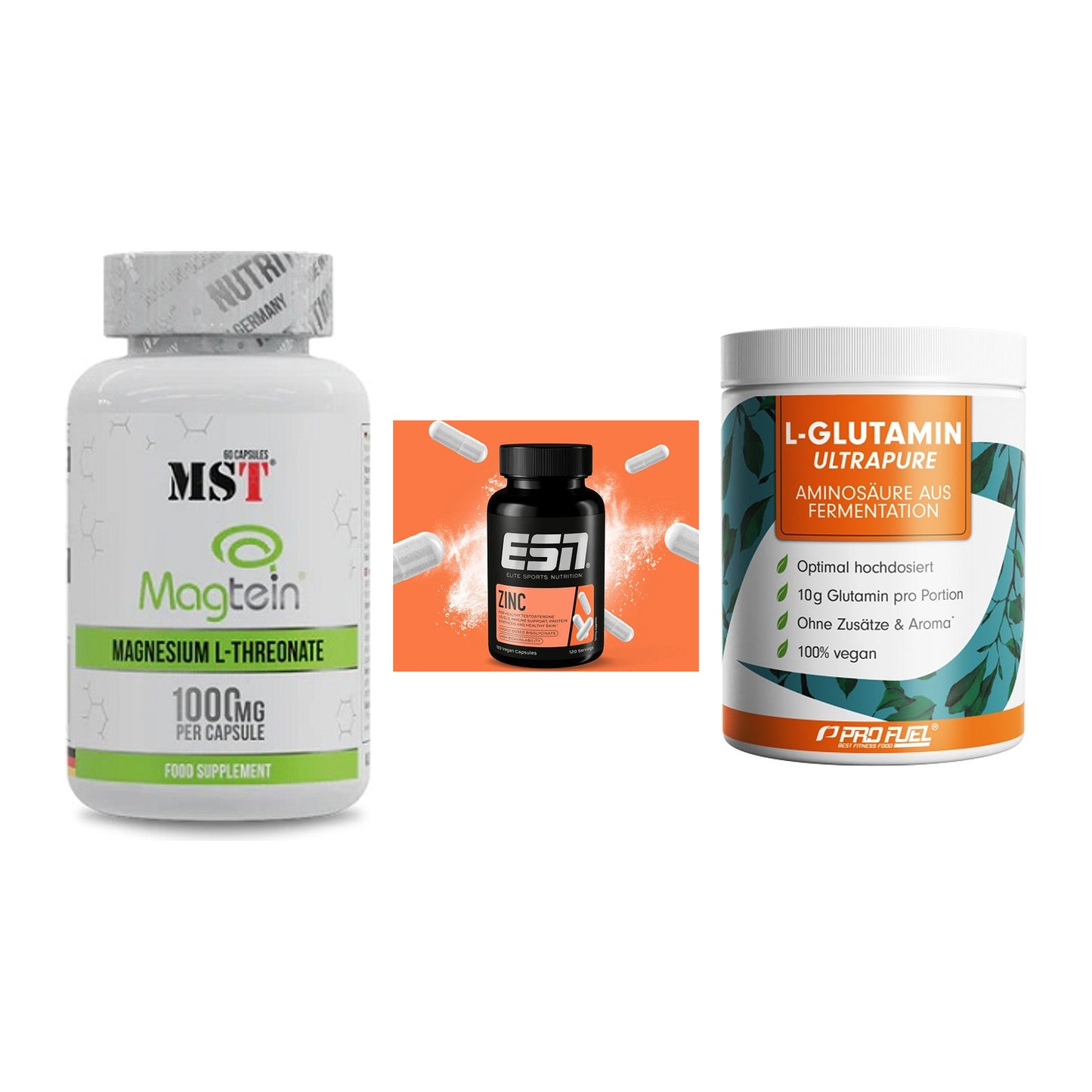 Ausdauer-Set: MST Magnesium + ESN Zinc + ProFuel Glutamin – alle enthaltenen Artikel