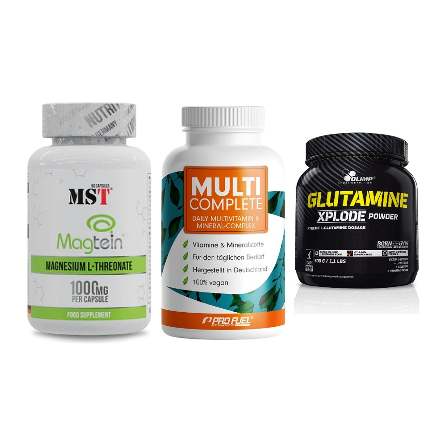 Ausdauer-Set: MST Magnesium + ProFuel MULTI + Olimp L-Glutamin – alle enthaltenen Artikel
