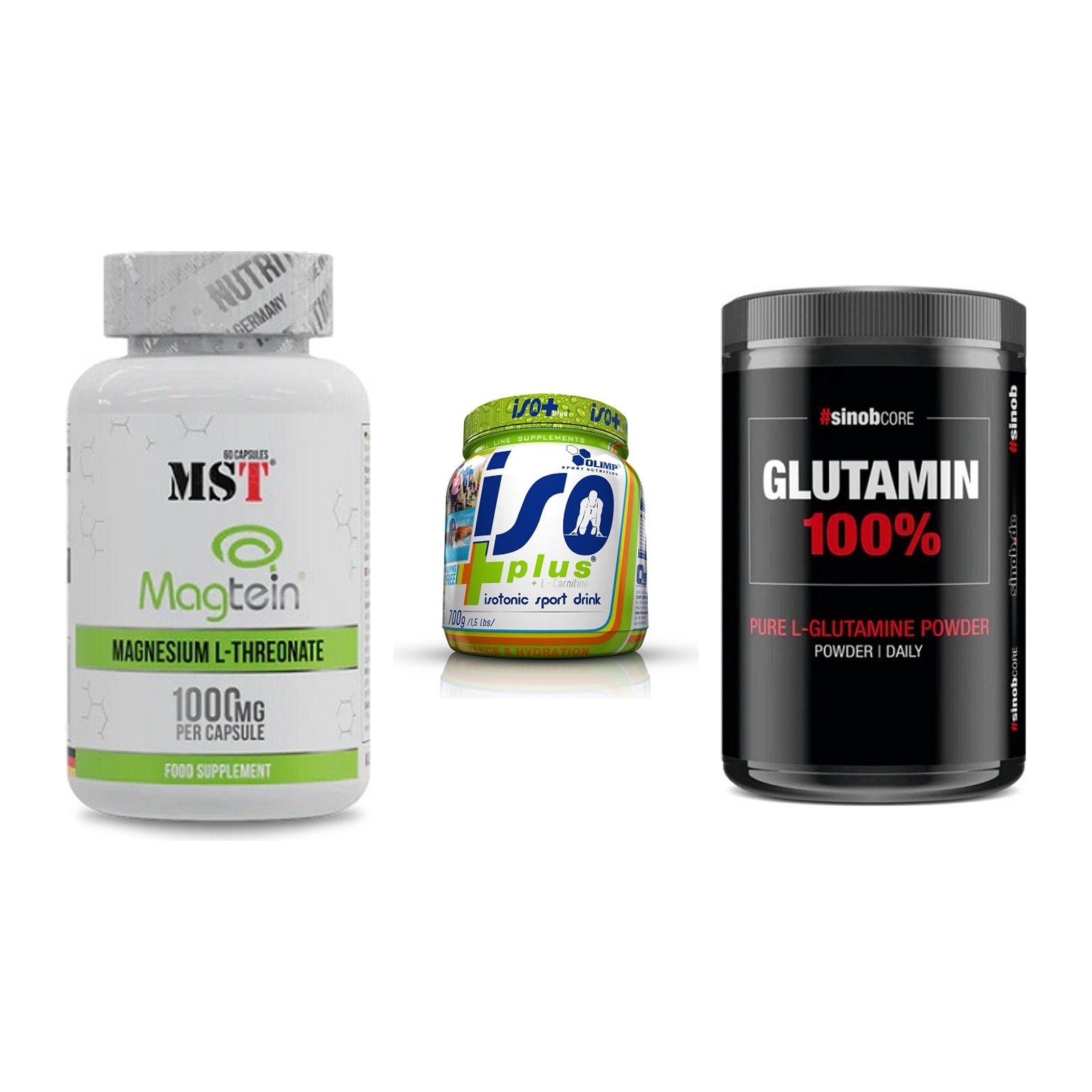 Ausdauer-Set: MST Magnesium + Olimp Iso Plus + Sinob Core – alle enthaltenen Artikel