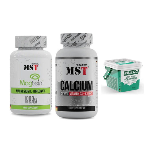 Ausdauer-Set: MST Magnesium + MST Calcium + INLEAD L-Glutami – alle enthaltenen Artikel
