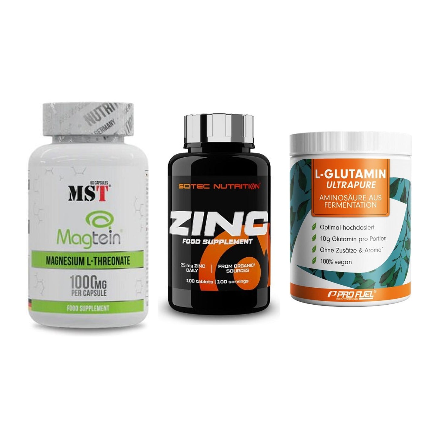 Ausdauer-Set: MST Magnesium + Scitec Zinc + ProFuel Glutamin – alle enthaltenen Artikel