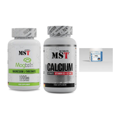 Ausdauer-Set: MST Magnesium + MST Calcium + NNT Arginin – alle enthaltenen Artikel