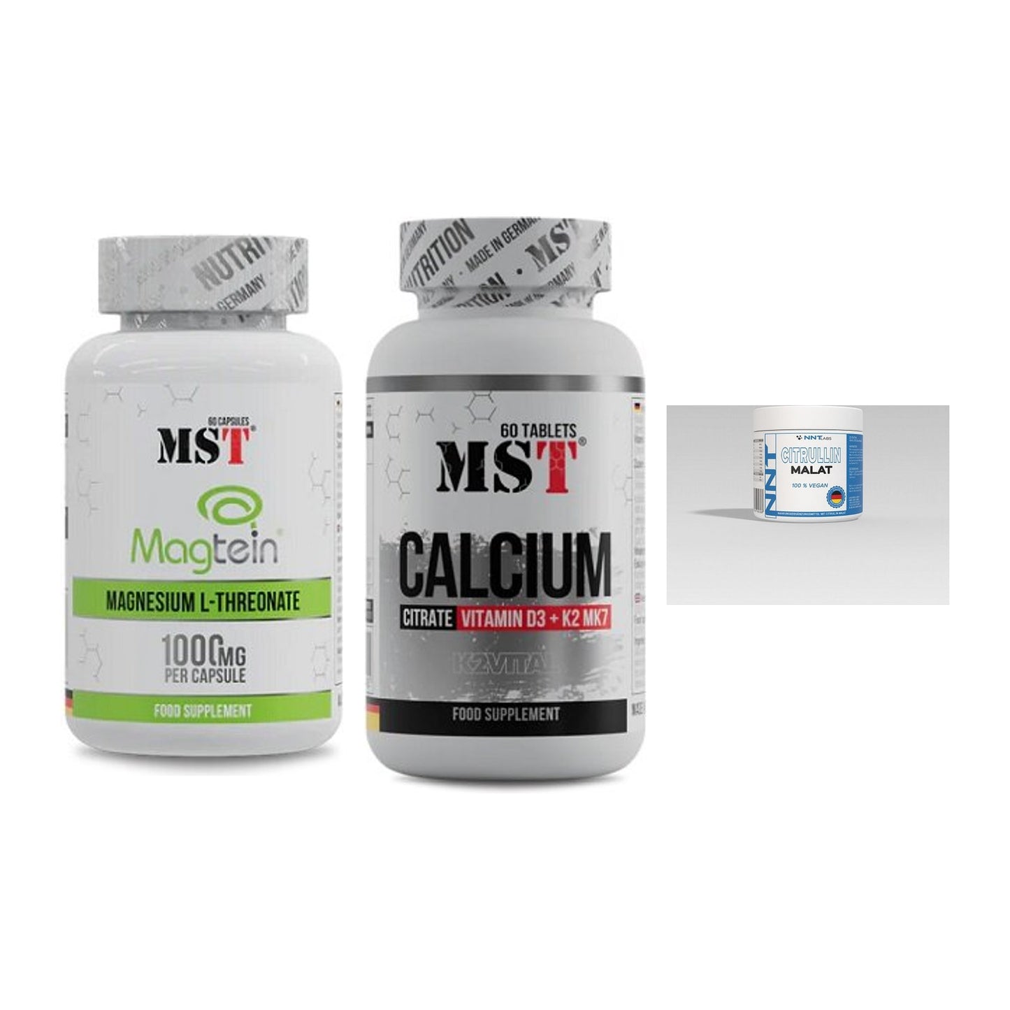 Ausdauer-Set: MST Magnesium + MST Calcium + NNT Citrullin – alle enthaltenen Artikel