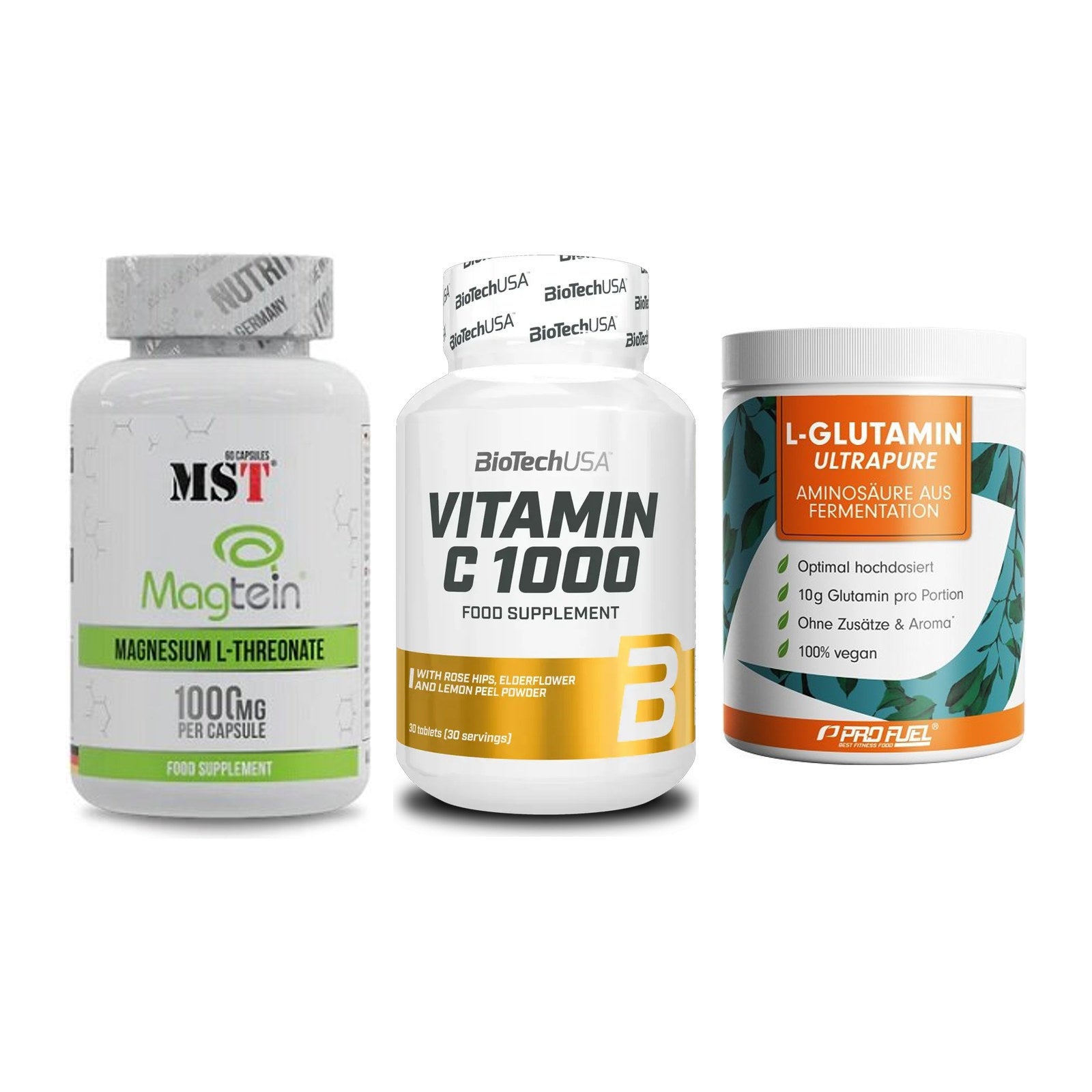 Ausdauer-Set: MST Magnesium + BioTech Vitamin + ProFuel Glutamin – alle enthaltenen Artikel