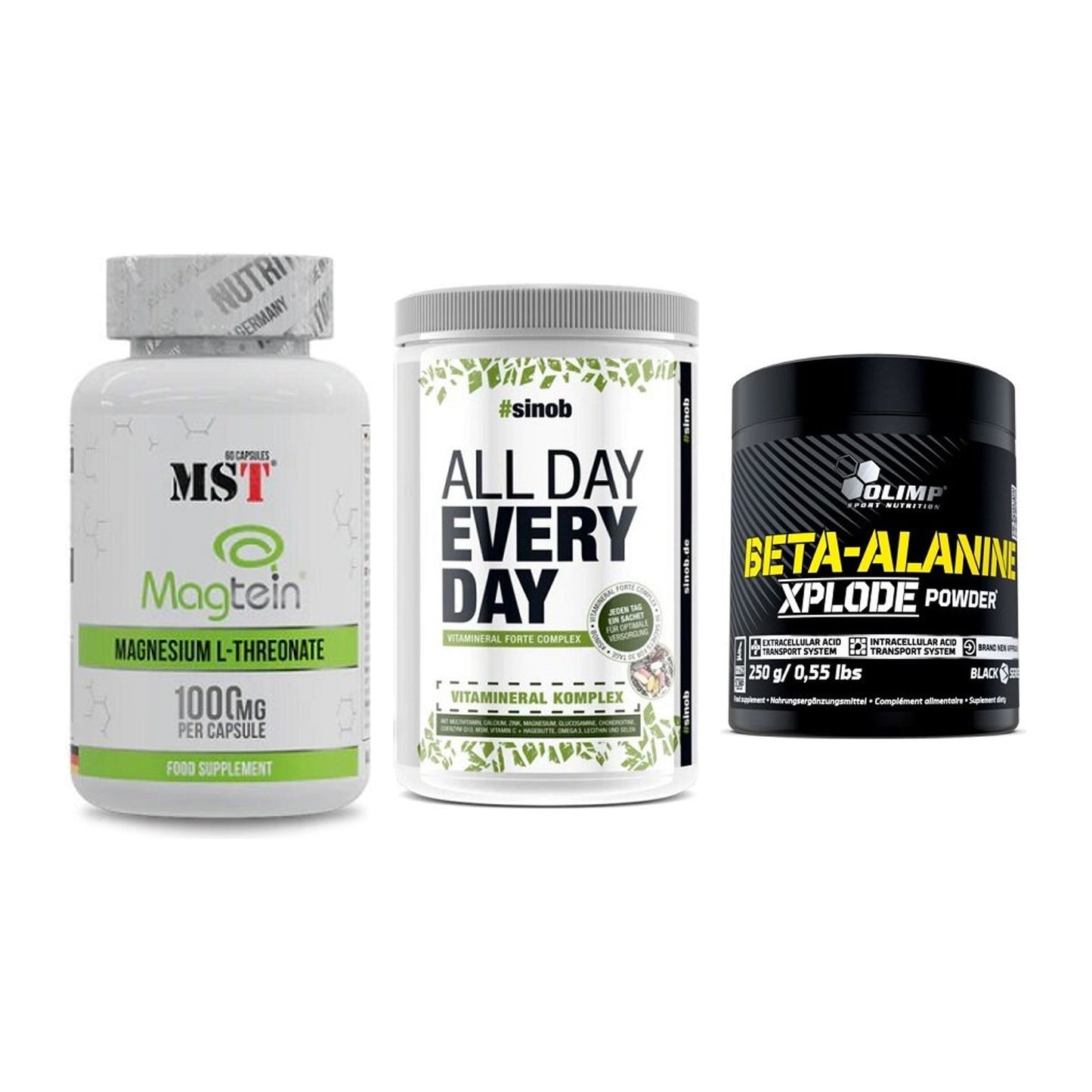Ausdauer-Set: MST Magnesium + Sinob All Day + Olimp Beta-Alani – alle enthaltenen Artikel