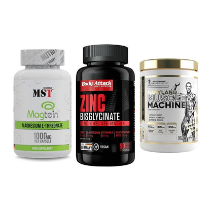 Ausdauer-Set: MST Magnesium + Body Attack Zink + Kevin Levrone – alle enthaltenen Artikel