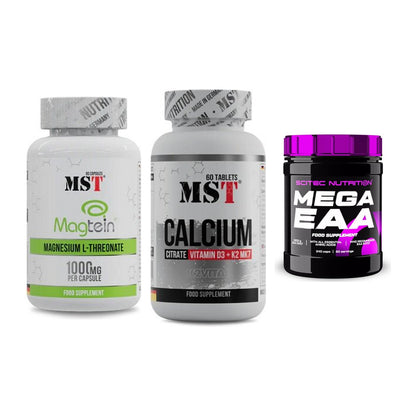 Ausdauer-Set: MST Magnesium + MST Calcium + Scitec Mega EAA – alle enthaltenen Artikel