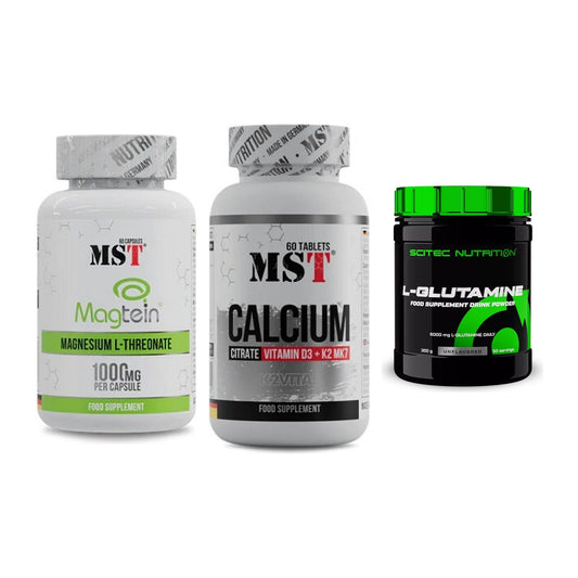 Ausdauer-Set: MST Magnesium + MST Calcium + Scitec L-Glutami – alle enthaltenen Artikel