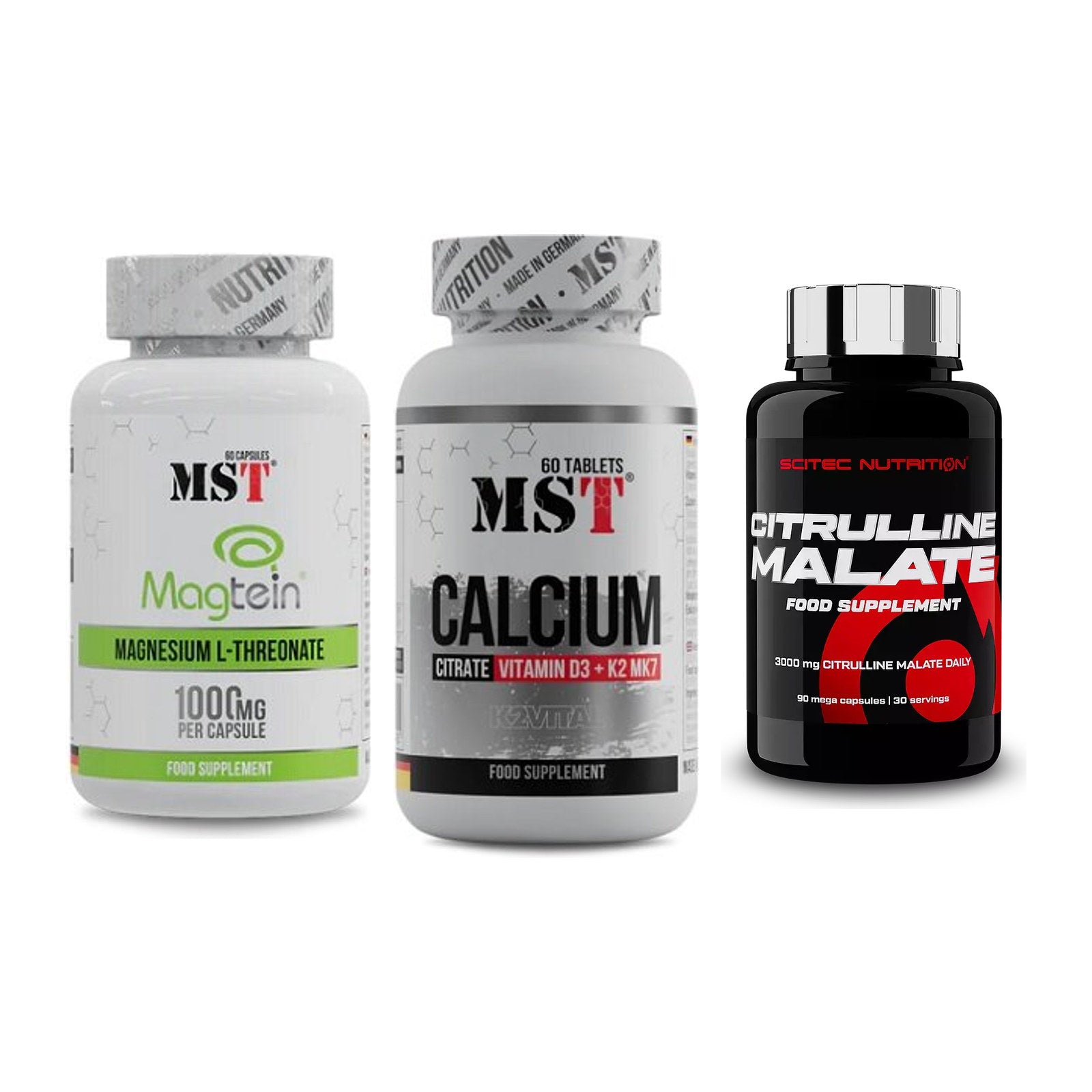 Ausdauer-Set: MST Magnesium + MST Calcium + Scitec Citrullin – alle enthaltenen Artikel