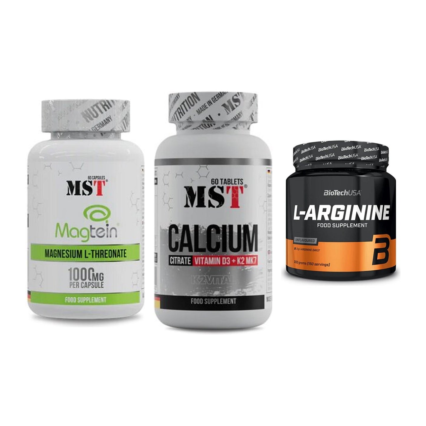 Ausdauer-Set: MST Magnesium + MST Calcium + BioTech L-Argini – alle enthaltenen Artikel