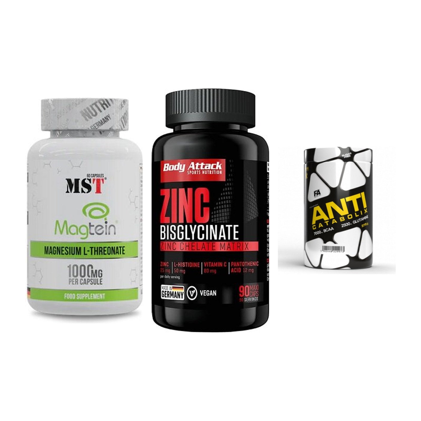 Ausdauer-Set: MST Magnesium + Body Attack Zink + FA Nutrition – alle enthaltenen Artikel