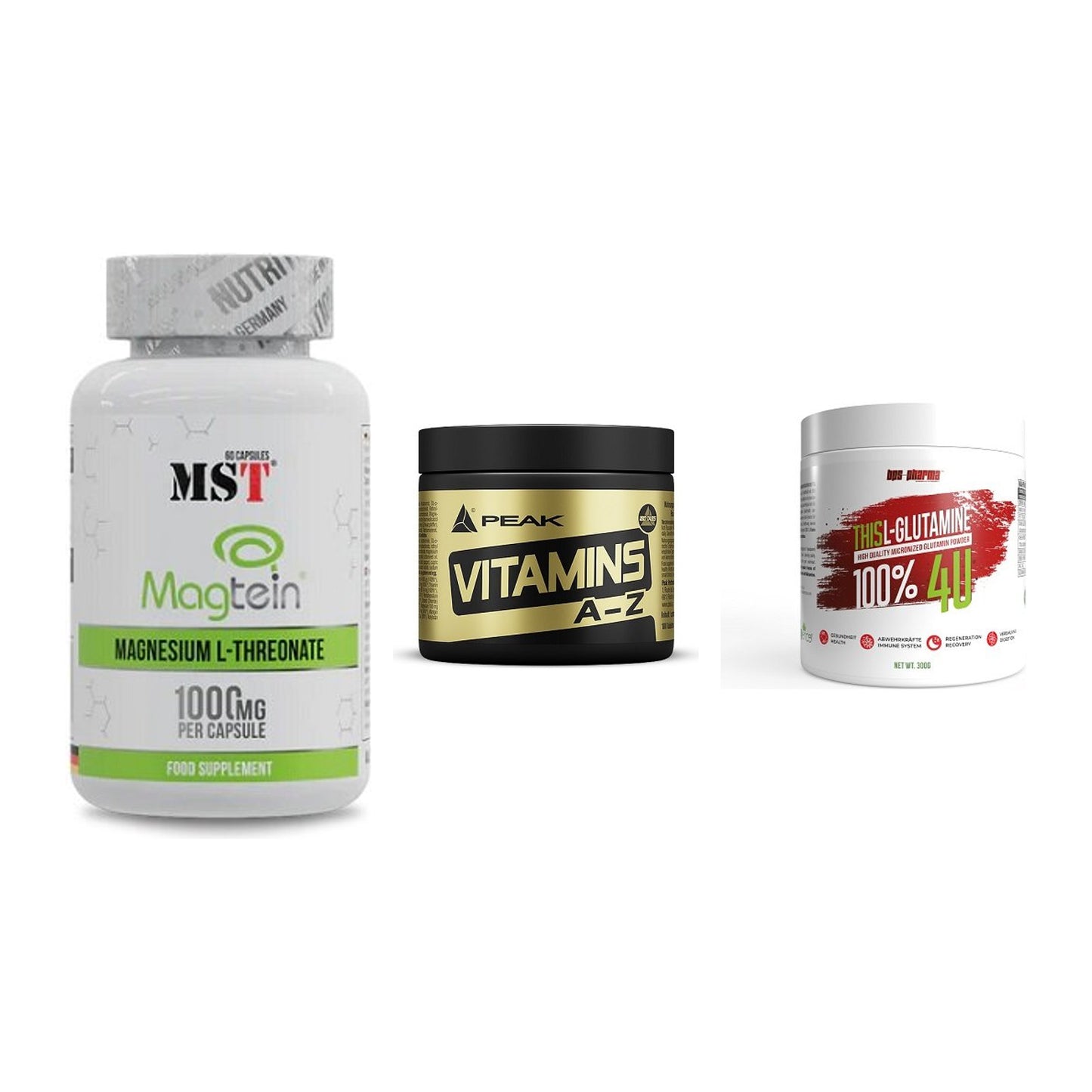 Ausdauer-Set: MST Magnesium + Peak Vitamin A-Z + BPS-Pharma This – alle enthaltenen Artikel