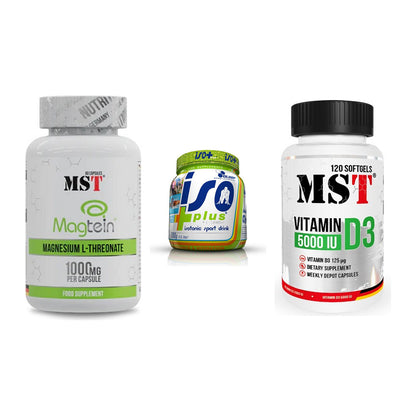 Ausdauer-Set: MST Magnesium + Olimp Iso Plus + MST Vitamin D3 – alle enthaltenen Artikel