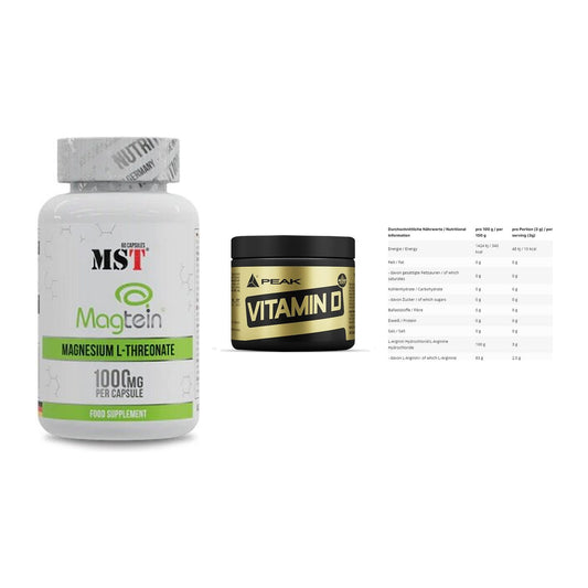 Ausdauer-Set: MST Magnesium + Peak Vitamin D + INLEAD L-Arginin – alle enthaltenen Artikel