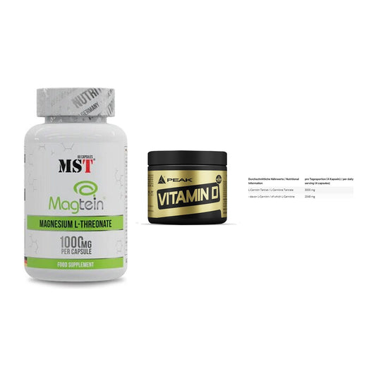 Ausdauer-Set: MST Magnesium + Peak Vitamin D + INLEAD L-Carniti – alle enthaltenen Artikel