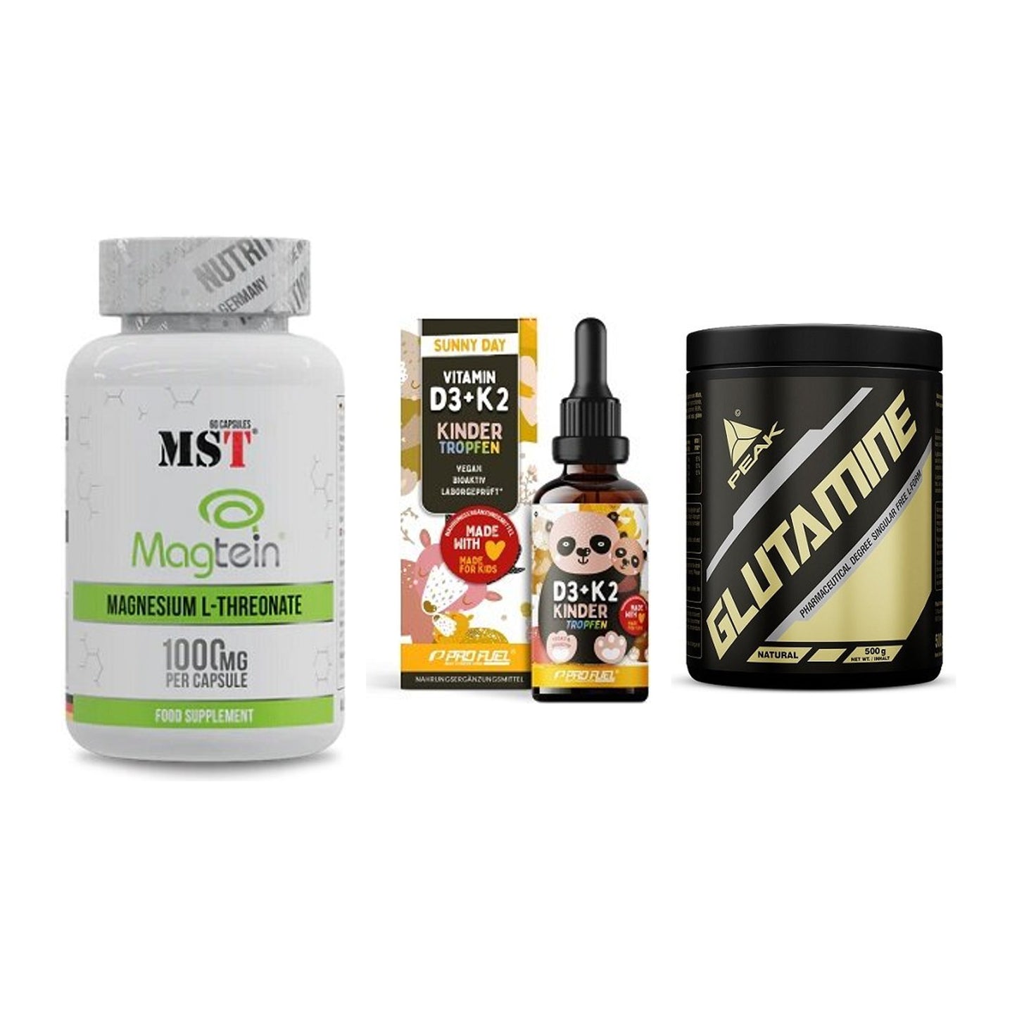 Ausdauer-Set: MST Magnesium + ProFuel VITAMIN + Peak Glutamin – alle enthaltenen Artikel