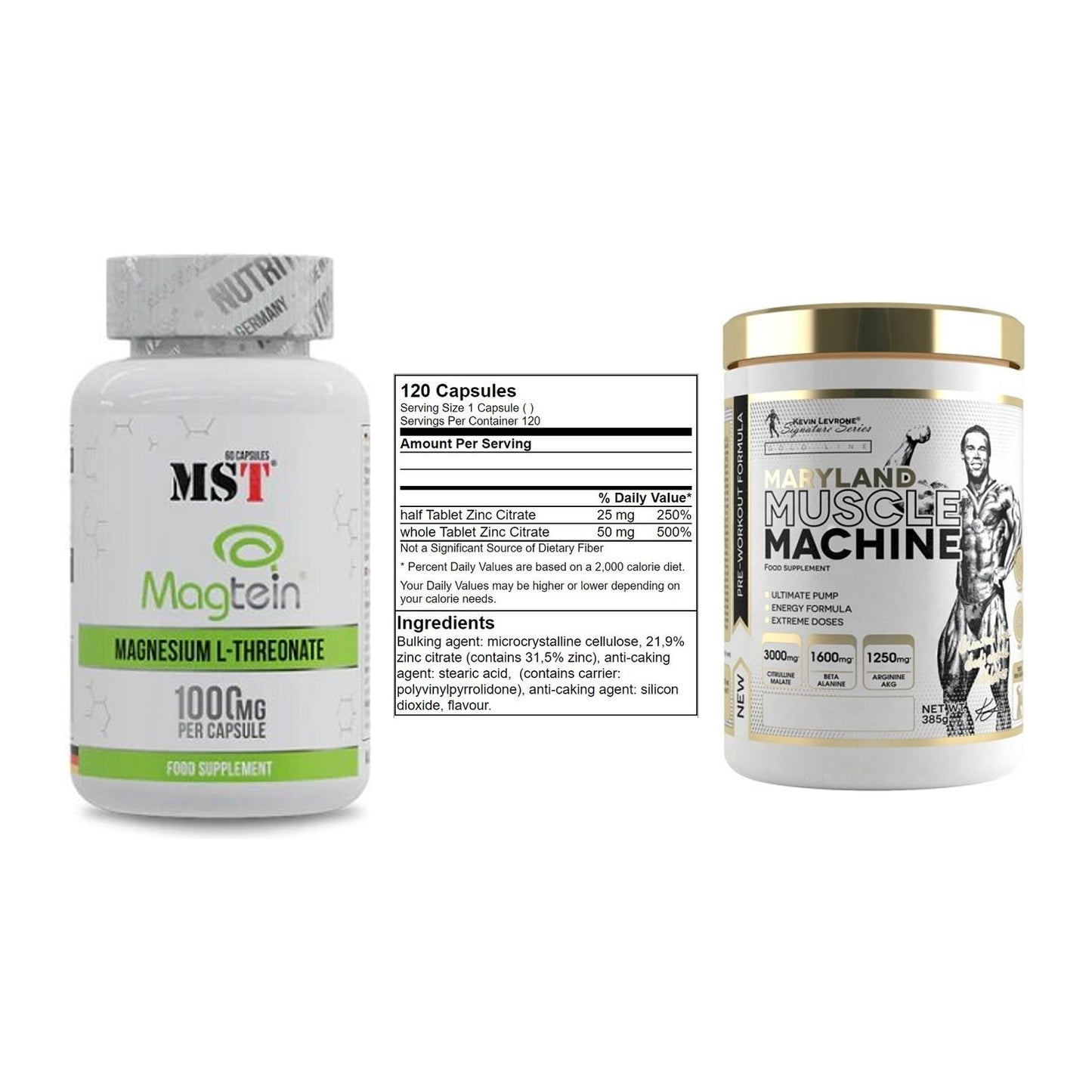 Ausdauer-Set: MST Magnesium + GN Zinc Citrate + Kevin Levrone – alle enthaltenen Artikel