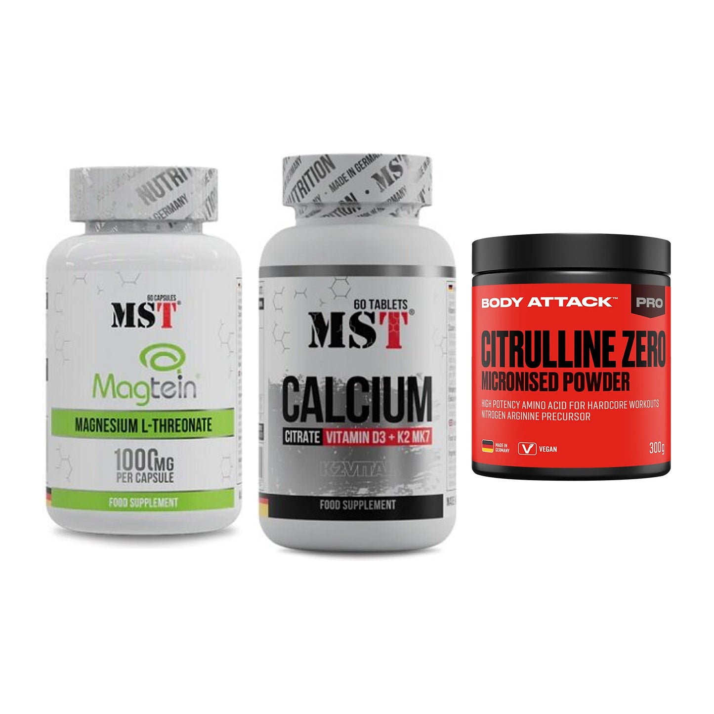 Ausdauer-Set: MST Magnesium + MST Calcium + Body Attack 100 – alle enthaltenen Artikel