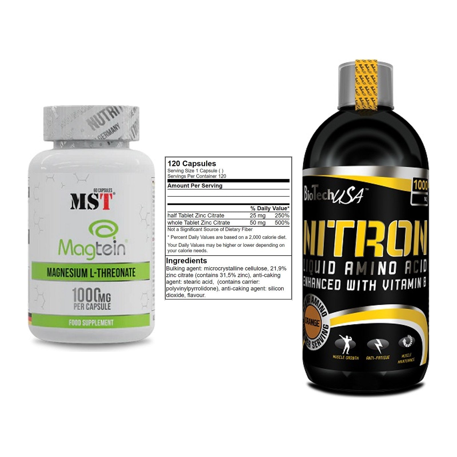Ausdauer-Set: MST Magnesium + GN Zinc Citrate + BioTech Liquid – alle enthaltenen Artikel