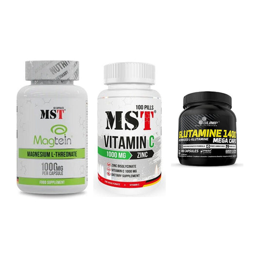 Ausdauer-Set: MST Magnesium + MST Vitamin C + Olimp L-Glutamin – alle enthaltenen Artikel