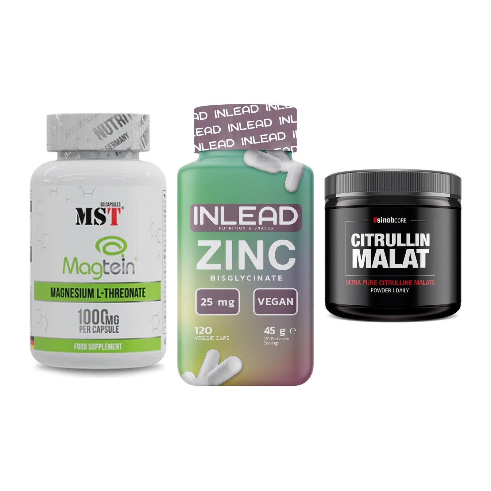 Ausdauer-Set: MST Magnesium + INLEAD Zink + Sinob Core – alle enthaltenen Artikel