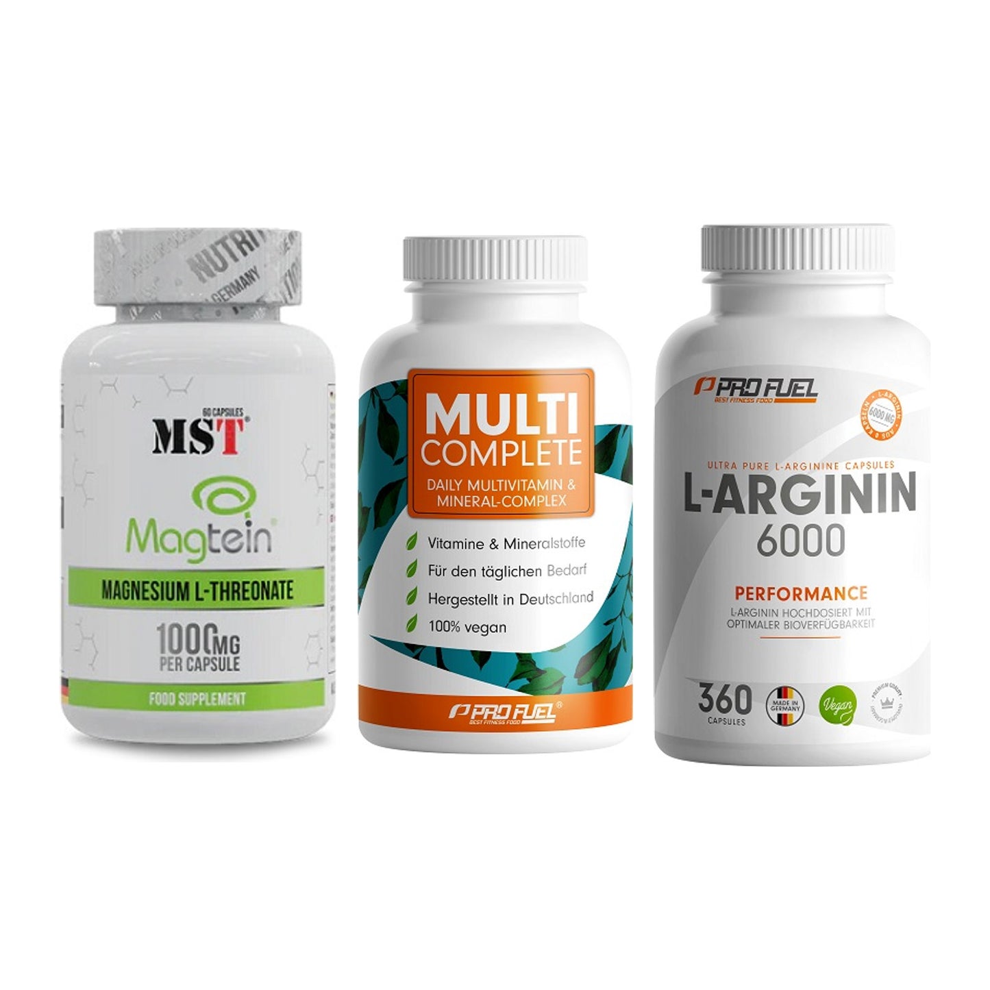 Ausdauer-Set: MST Magnesium + ProFuel MULTI + ProFuel L-Argini – alle enthaltenen Artikel