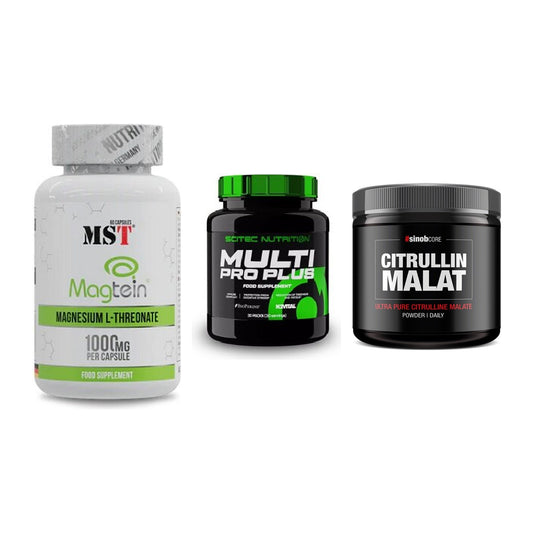 Ausdauer-Set: MST Magnesium + Scitec Multi Pro + Sinob Core – alle enthaltenen Artikel