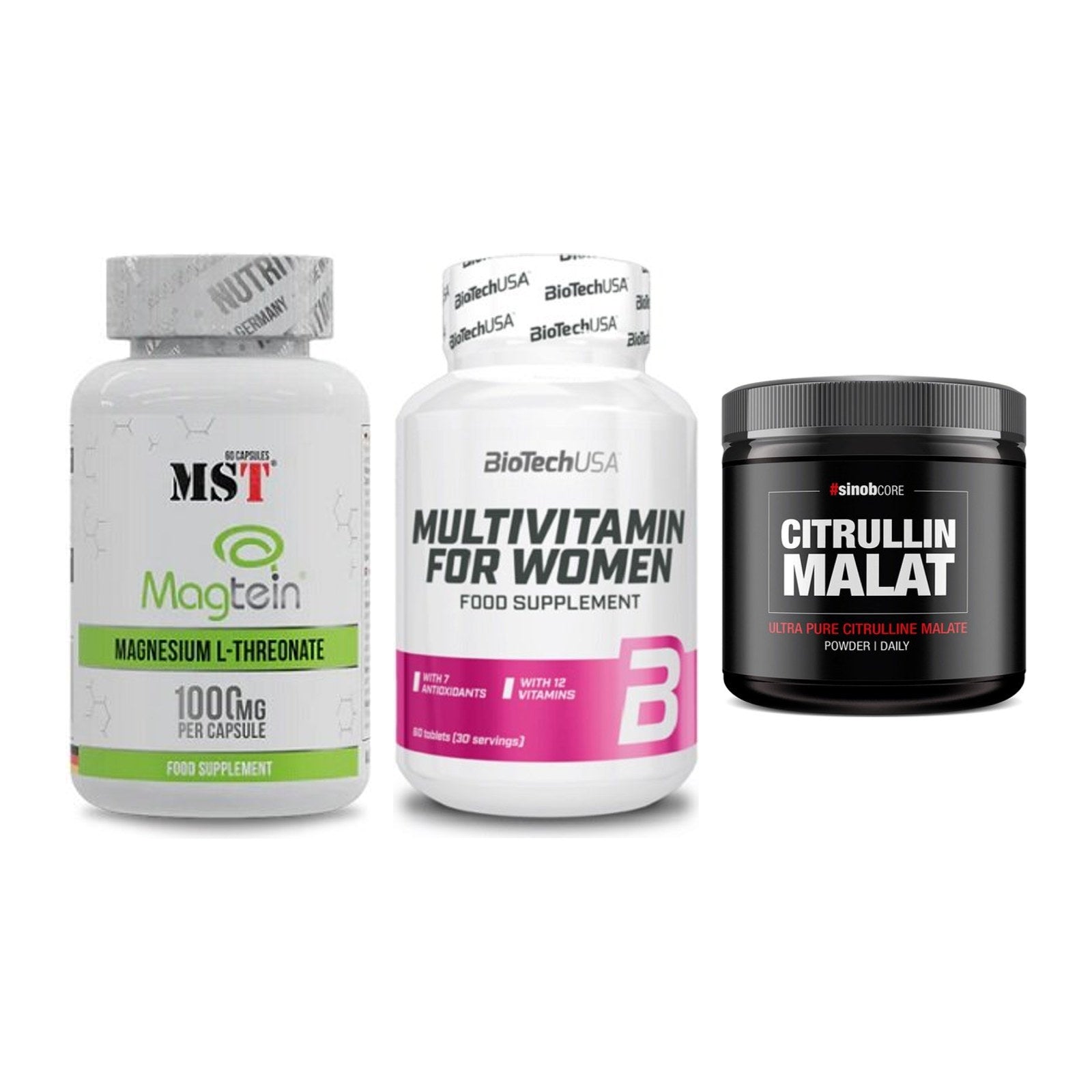 Ausdauer-Set: MST Magnesium + BioTech Multivit + Sinob Core – alle enthaltenen Artikel