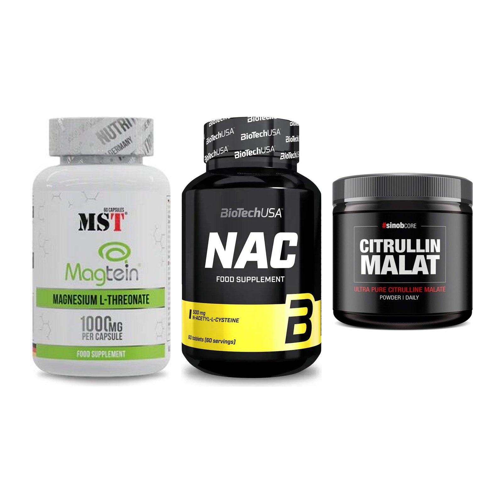 Ausdauer-Set: MST Magnesium + BioTech NAC + Sinob Core – alle enthaltenen Artikel