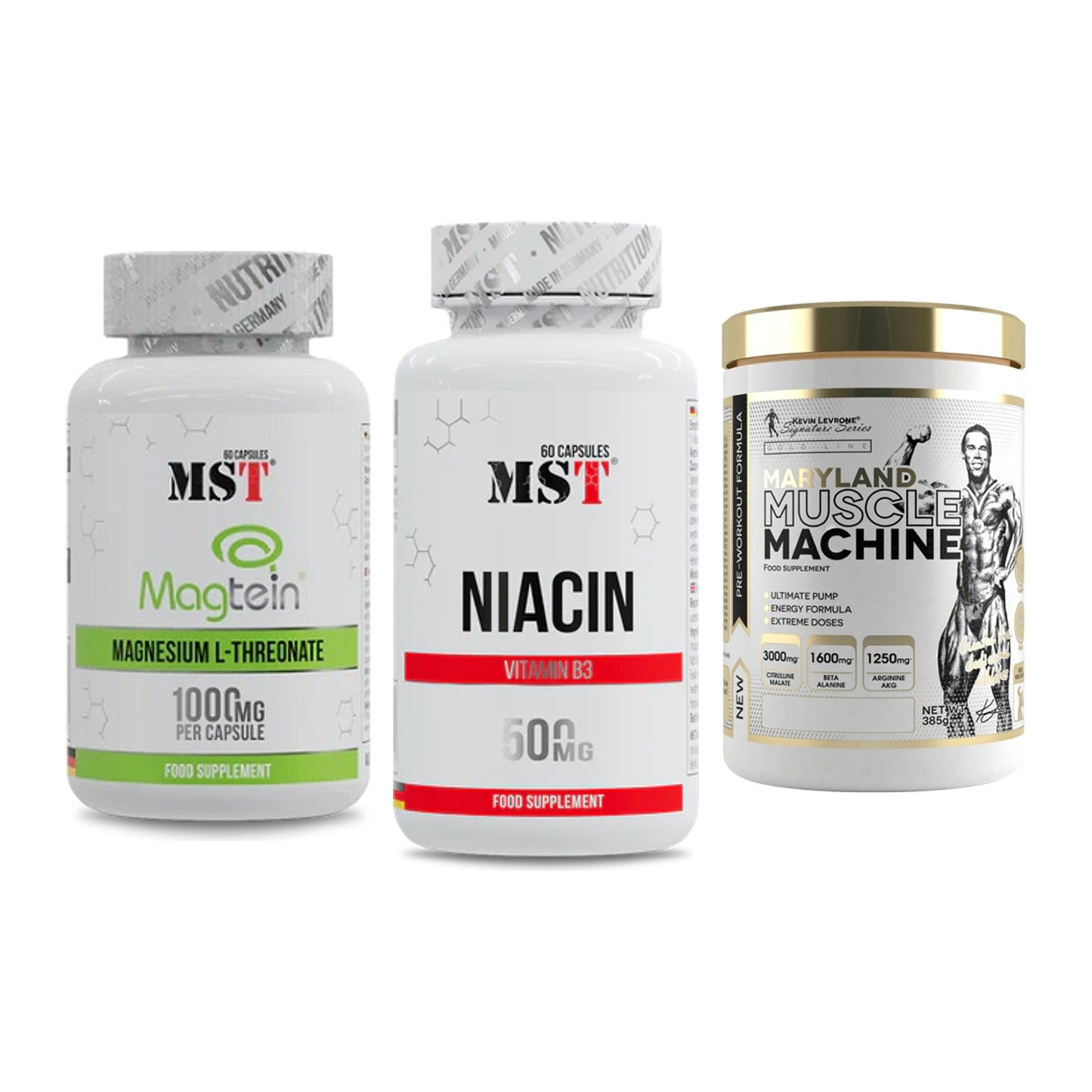 Ausdauer-Set: MST Magnesium + MST Niacin + Kevin Levrone – alle enthaltenen Artikel