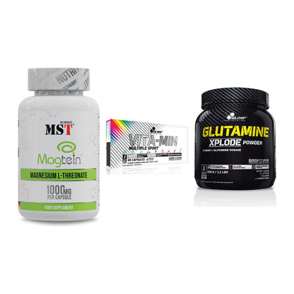 Ausdauer-Set: MST Magnesium + Olimp Vita-Min + Olimp L-Glutamin – alle enthaltenen Artikel