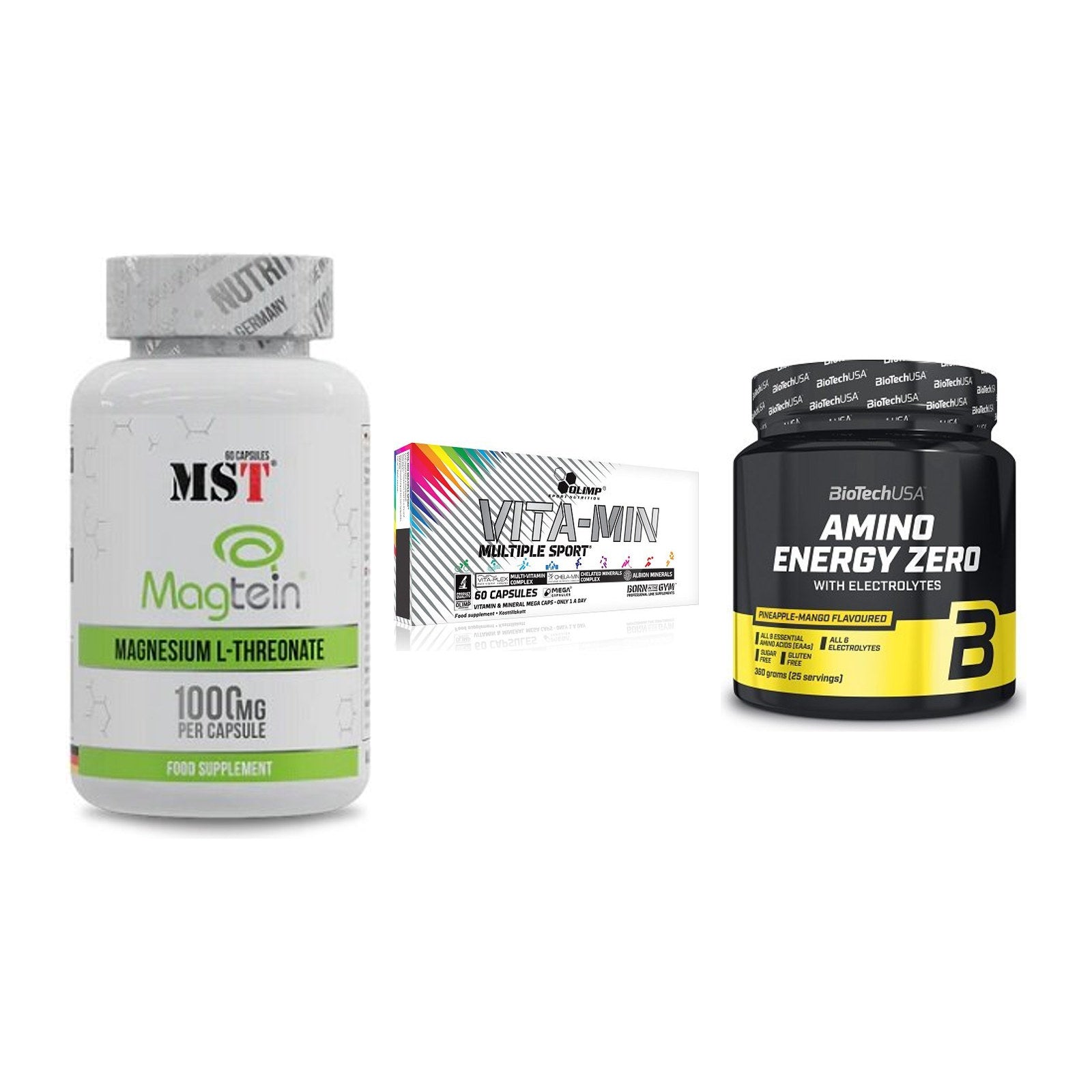 Ausdauer-Set: MST Magnesium + Olimp Vita-Min + BioTech Amino – alle enthaltenen Artikel