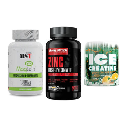 Ausdauer-Set: MST Magnesium + Body Attack Zink + FA Nutrition ICE – alle enthaltenen Artikel