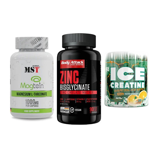 Ausdauer-Set: MST Magnesium + Body Attack Zink + FA Nutrition ICE – alle enthaltenen Artikel