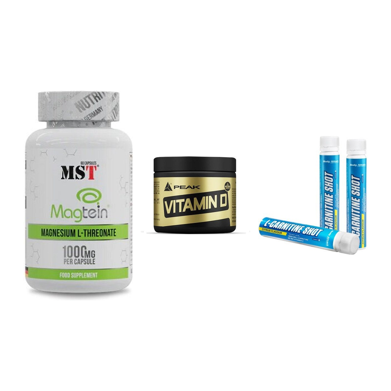 Ausdauer-Set: MST Magnesium + Peak Vitamin D + Body Attack – alle enthaltenen Artikel