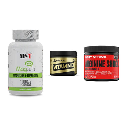 Ausdauer-Set: MST Magnesium + Peak Vitamin D + Body Attack – alle enthaltenen Artikel