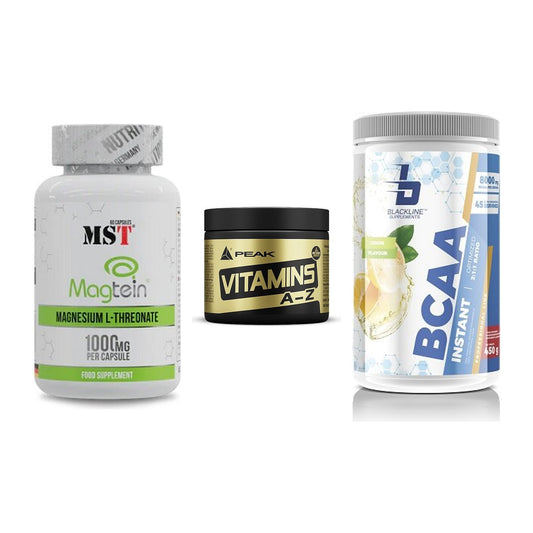 Ausdauer-Set: MST Magnesium + Peak Vitamin A-Z + Blackline – alle enthaltenen Artikel